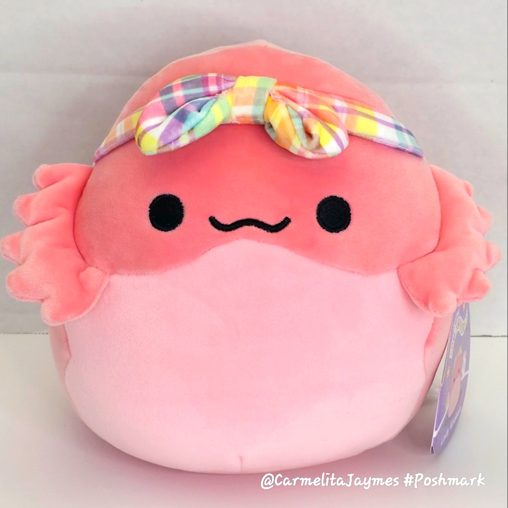 🐣 LADY KRAKEN 🐲 Pink Bearded Dragon Plaid Bandana Easter 2025 Squishmallow NWT